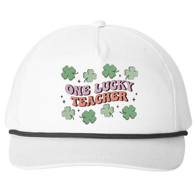 Retro Shamrock One Lucky Teacher St. Patrick's Day School Snapback Five-Panel Rope Hat