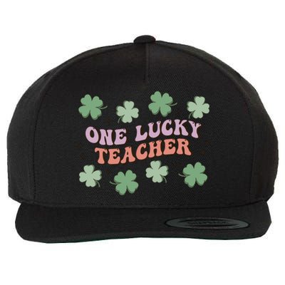 Retro Shamrock One Lucky Teacher St. Patrick's Day School Wool Snapback Cap