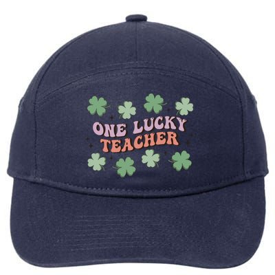 Retro Shamrock One Lucky Teacher St. Patrick's Day School 7-Panel Snapback Hat