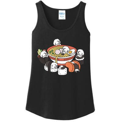 Ramen Sushi Old English Sheepdog Dog Premium Ladies Essential Tank