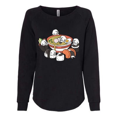 Ramen Sushi Old English Sheepdog Dog Premium Womens California Wash Sweatshirt