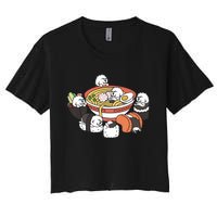 Ramen Sushi Old English Sheepdog Dog Premium Women's Crop Top Tee