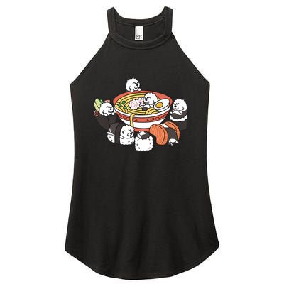 Ramen Sushi Old English Sheepdog Dog Premium Women's Perfect Tri Rocker Tank