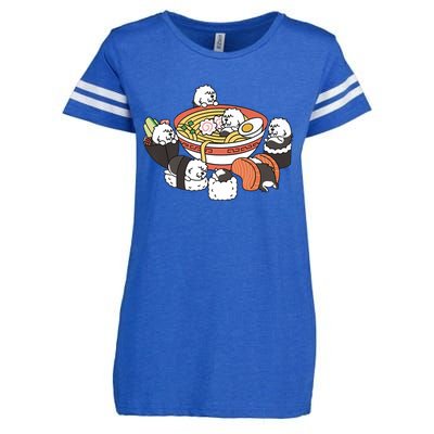 Ramen Sushi Old English Sheepdog Dog Premium Enza Ladies Jersey Football T-Shirt