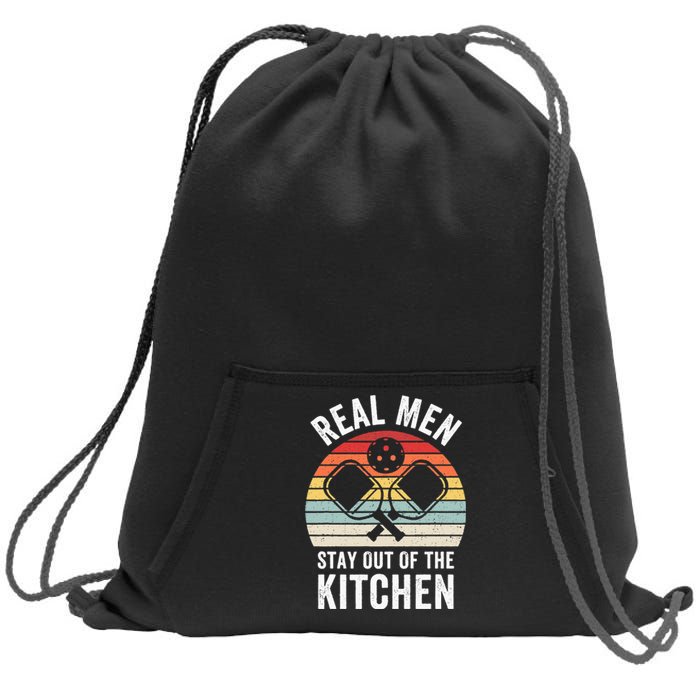 Real Stay Out of the Kitchen Funny Pickleball Vintage Sweatshirt Cinch Pack Bag