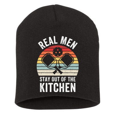 Real Stay Out of the Kitchen Funny Pickleball Vintage Short Acrylic Beanie