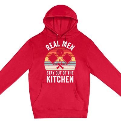 Real Stay Out of the Kitchen Funny Pickleball Vintage Premium Pullover Hoodie