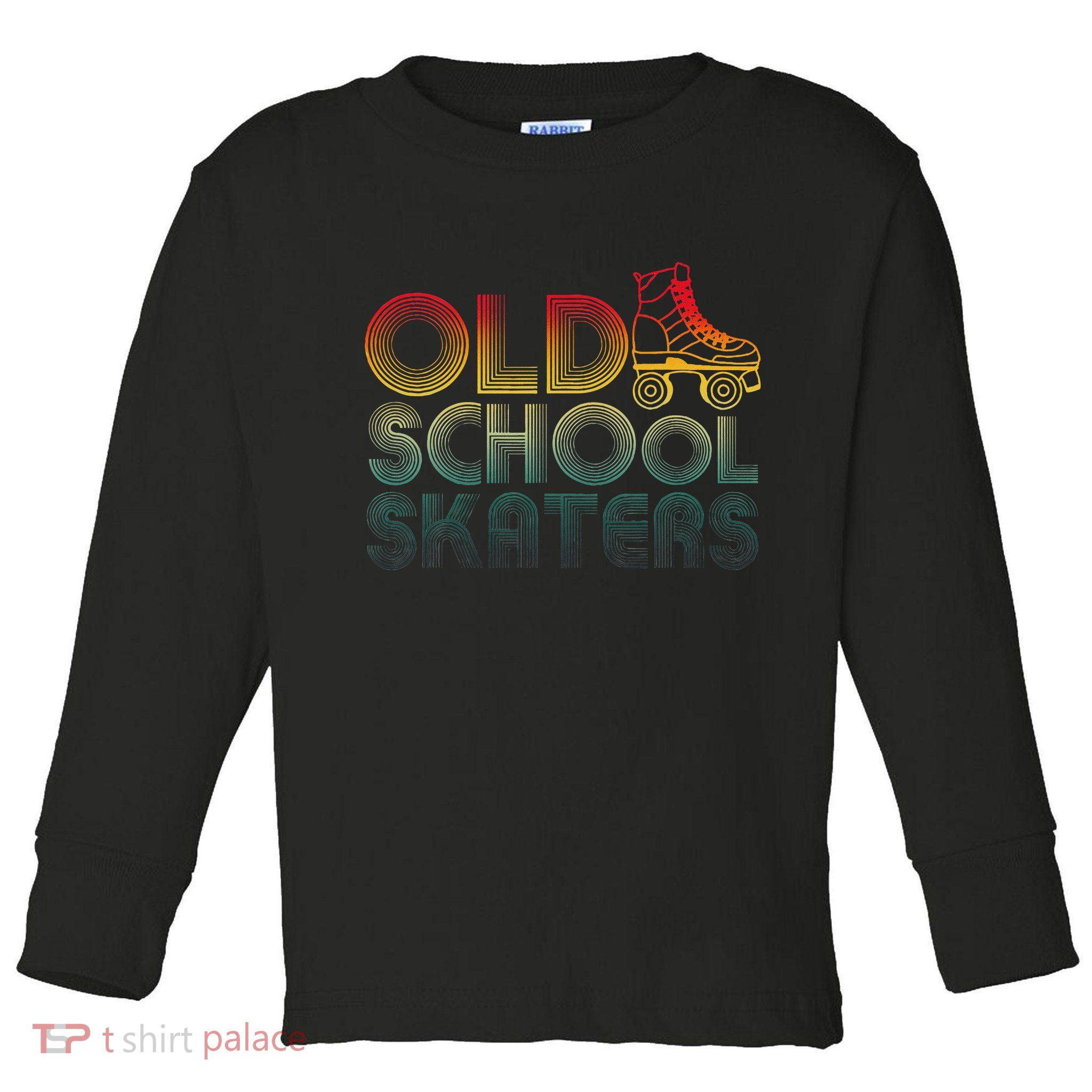 Roller Skates Old School Vintage Derby Funky 70’s Party Toddler Long Sleeve Shirt