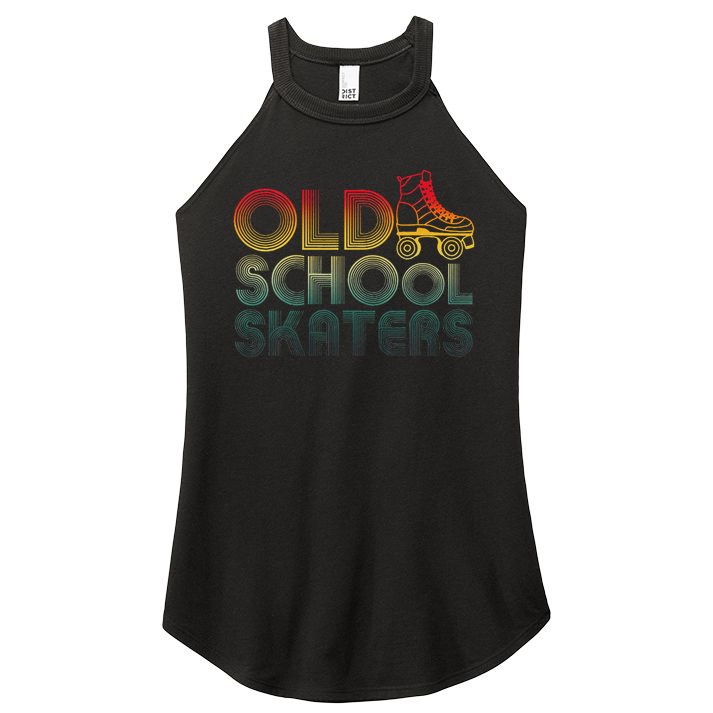 Roller Skates Old School Vintage Derby Funky 70’s Party Women's Perfect Tri Rocker Tank