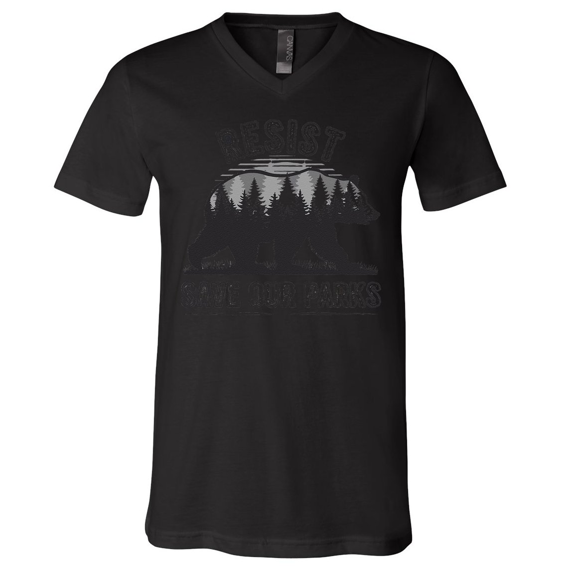 Resist Save Our Parks Bear Nature Conservation present V-Neck T-Shirt