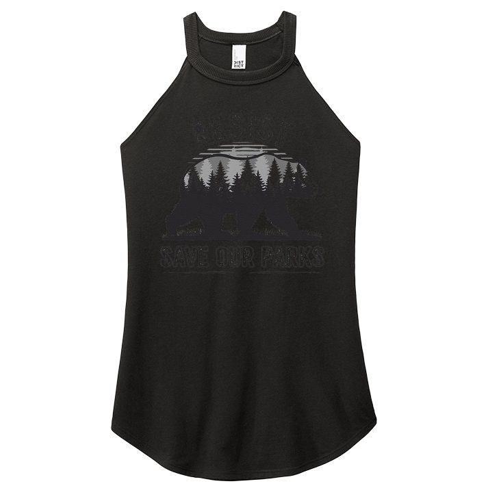 Resist Save Our Parks Bear Nature Conservation present Women's Perfect Tri Rocker Tank