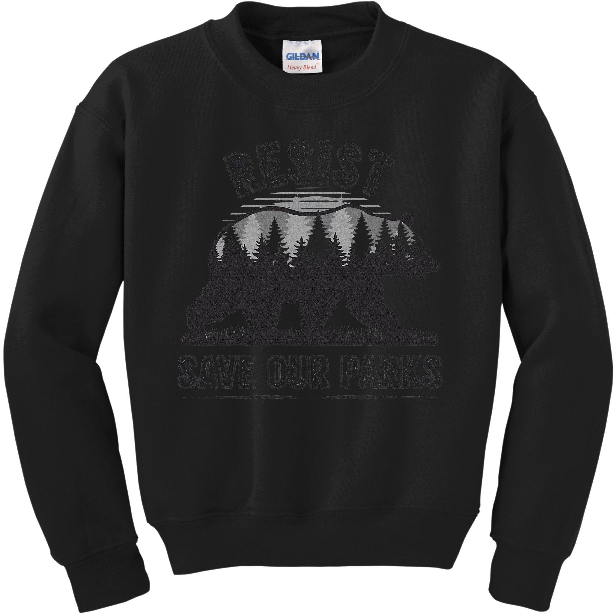 Resist Save Our Parks Bear Nature Conservation present Kids Sweatshirt