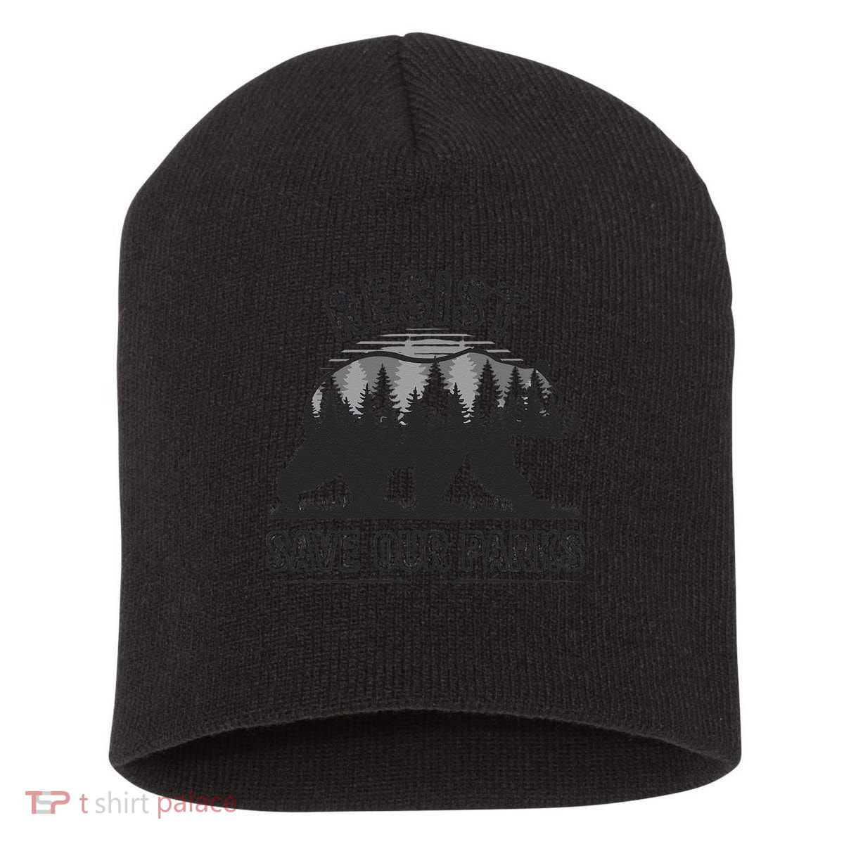 Resist Save Our Parks Bear Nature Conservation present Short Acrylic Beanie