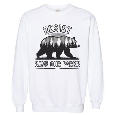 Resist Save Our Parks Bear Nature Conservation present Garment-Dyed Sweatshirt