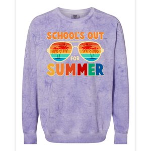 Retro Schools Out For Summer Colorblast Crewneck Sweatshirt