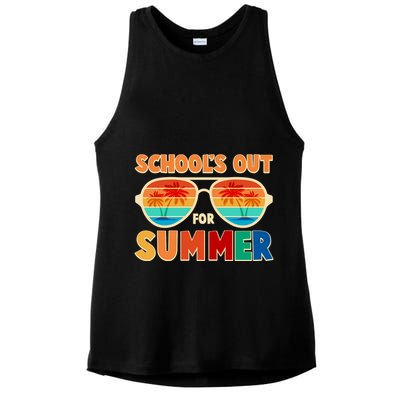 Retro Schools Out For Summer Ladies PosiCharge Tri-Blend Wicking Tank