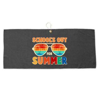 Retro Schools Out For Summer Large Microfiber Waffle Golf Towel