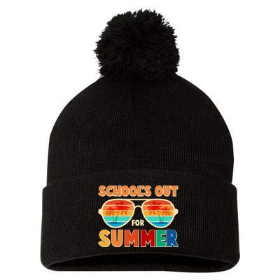 Retro Schools Out For Summer Pom Pom 12in Knit Beanie
