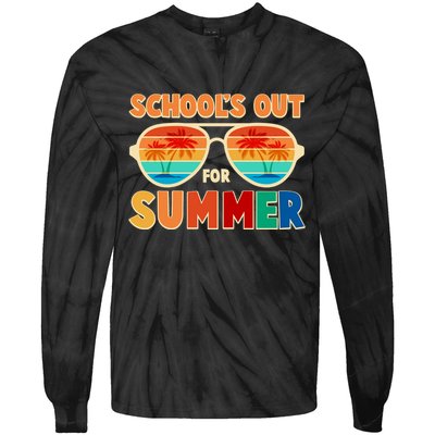 Retro Schools Out For Summer Tie-Dye Long Sleeve Shirt