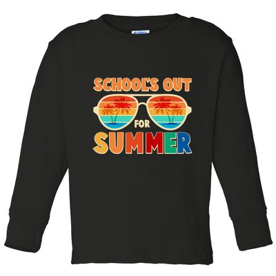 Retro Schools Out For Summer Toddler Long Sleeve Shirt
