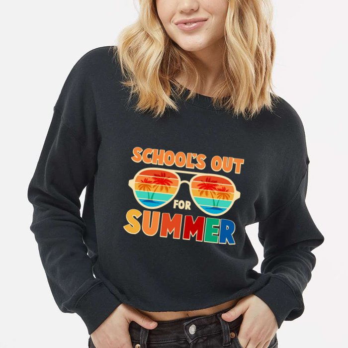 Retro Schools Out For Summer Cropped Pullover Crew