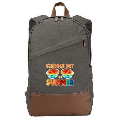 Retro Schools Out For Summer Cotton Canvas Backpack