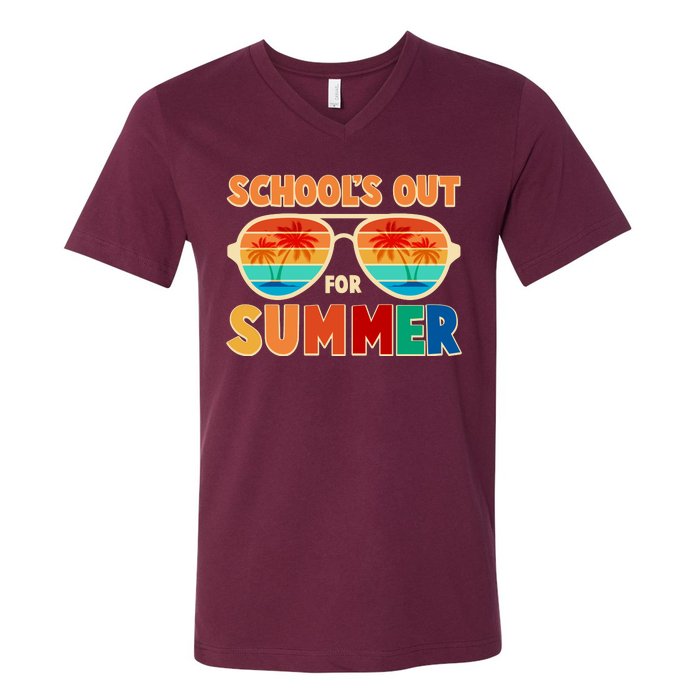 Retro Schools Out For Summer V-Neck T-Shirt