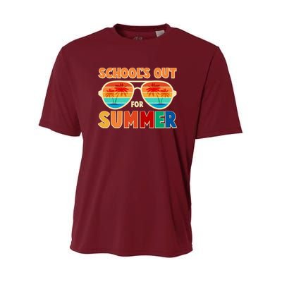 Retro Schools Out For Summer Youth Performance Sprint T-Shirt
