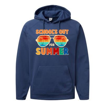 Retro Schools Out For Summer Performance Fleece Hoodie