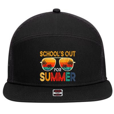 Retro Schools Out For Summer 7 Panel Mesh Trucker Snapback Hat