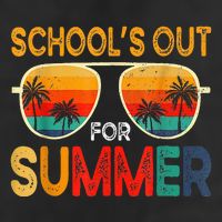 Retro Schools Out For Summer 7 Panel Mesh Trucker Snapback Hat