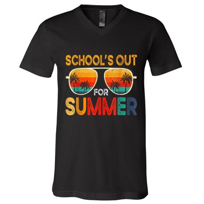 Retro Schools Out For Summer V-Neck T-Shirt