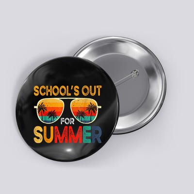 Retro Schools Out For Summer Button