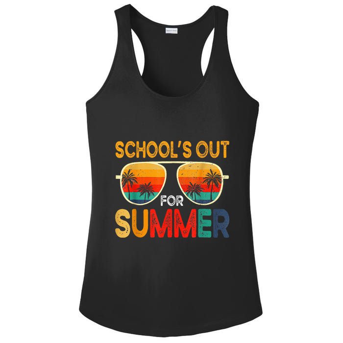 Retro Schools Out For Summer Ladies PosiCharge Competitor Racerback Tank