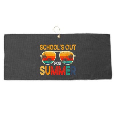 Retro Schools Out For Summer Large Microfiber Waffle Golf Towel