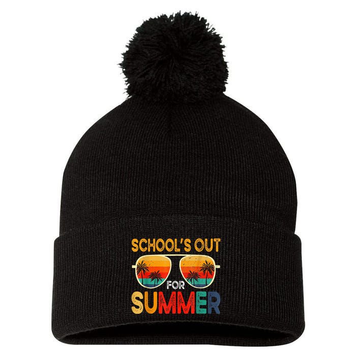 Retro Schools Out For Summer Pom Pom 12in Knit Beanie