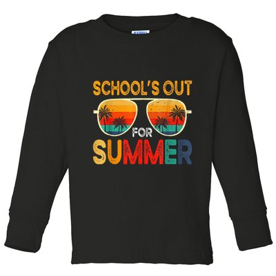 Retro Schools Out For Summer Toddler Long Sleeve Shirt