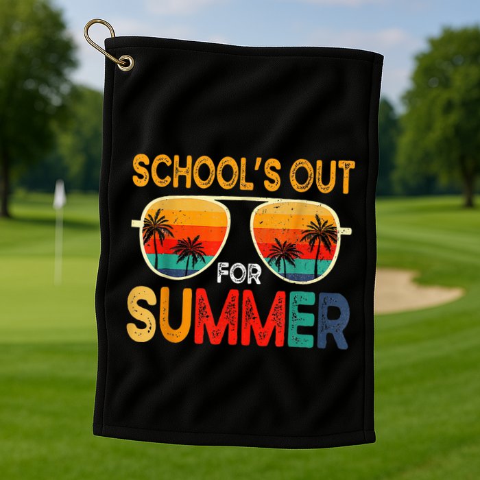 Retro Schools Out For Summer Golf Towel