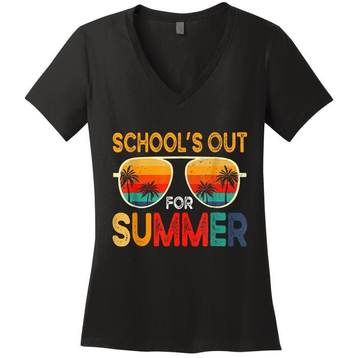 Retro Schools Out For Summer Women's V-Neck T-Shirt