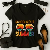 Retro Schools Out For Summer Women's V-Neck T-Shirt