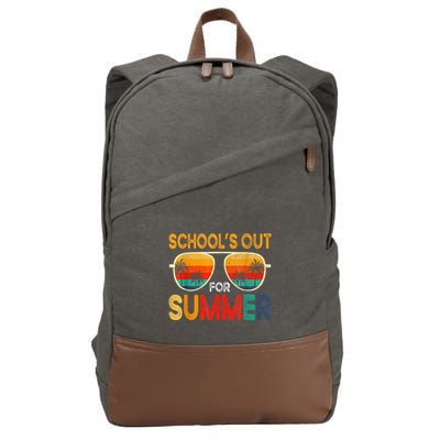 Retro Schools Out For Summer Cotton Canvas Backpack