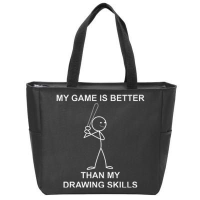 retro Stick people saying for baseball players. Zip Tote Bag