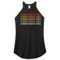 Retro Sending Positive Vibes Saying Self Care Mental Health Women’s Perfect Tri Rocker Tank