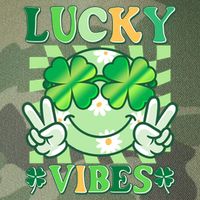 Retro St Patricks Day Lucky Vibes Peace Smiley Emoji Legacy Tie Dye Trucker Hat