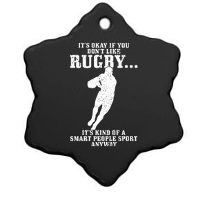 Rugby Smart People Sport Funny Rugby Player Ceramic Star Ornament