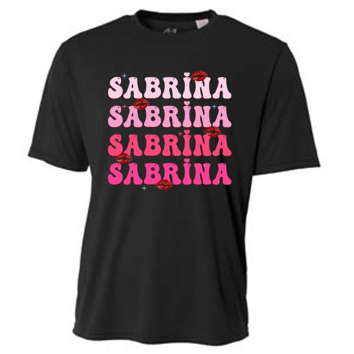 Retro Sabrina Personalized Name I Love Sabrina Groovy Meme Cooling Performance Crew T-Shirt