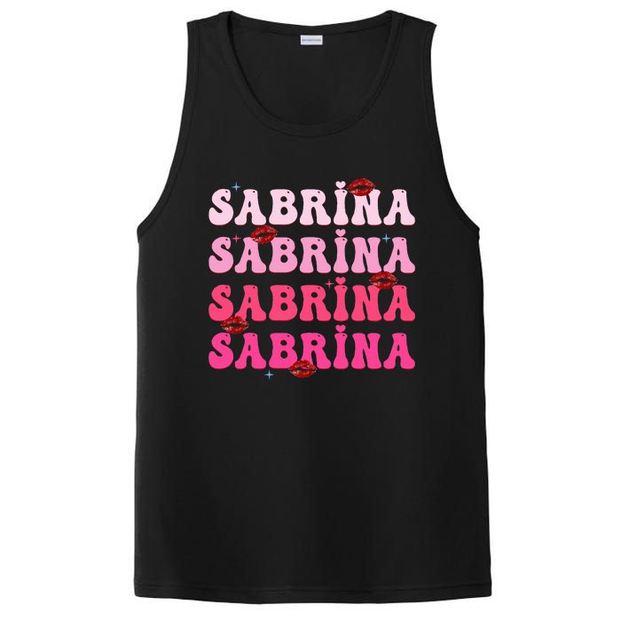 Retro Sabrina Personalized Name I Love Sabrina Groovy Meme PosiCharge Competitor Tank