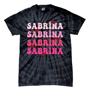 Retro Sabrina Personalized Name I Love Sabrina Groovy Meme Tie-Dye T-Shirt