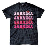 Retro Sabrina Personalized Name I Love Sabrina Groovy Meme Tie-Dye T-Shirt