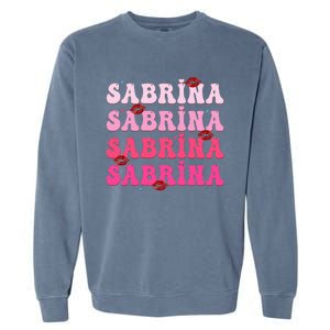 Retro Sabrina Personalized Name I Love Sabrina Groovy Meme Garment-Dyed Sweatshirt